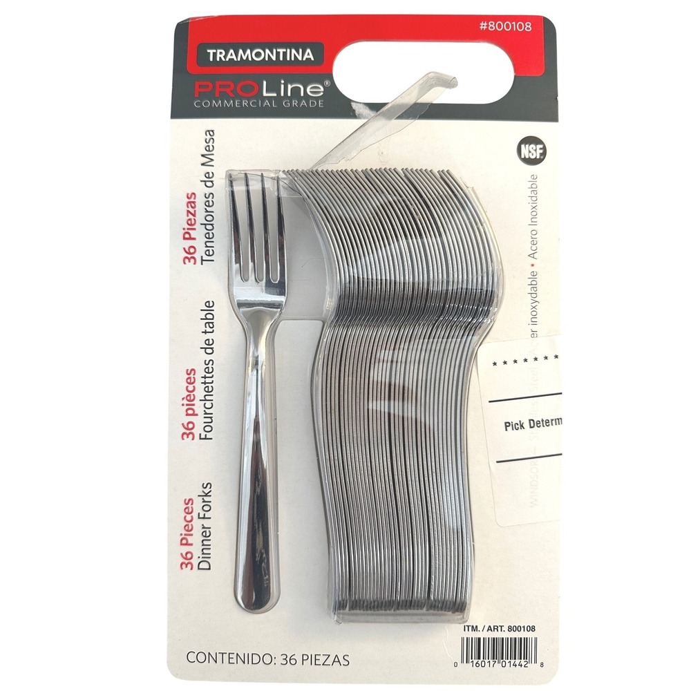 Tramontina‎ Silver Stainless Steel PROLine Dinner Forks 36 Piece Set